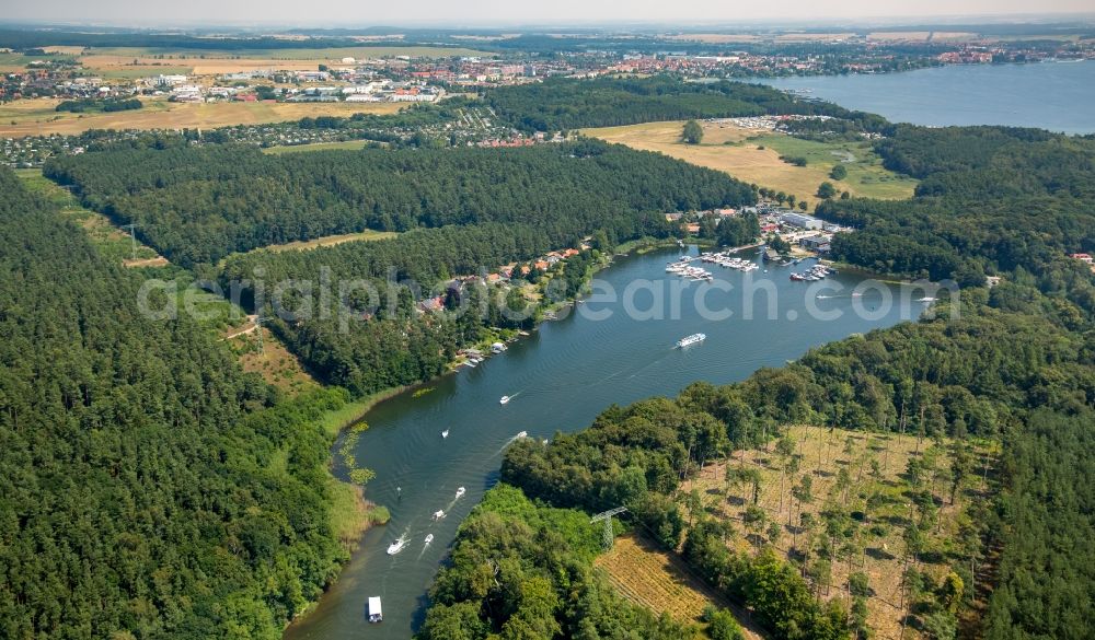 Aerial image Eldenburg - Marina Eldenburg - harbour area on the shore of Reeckkanal in Eldenburg in the state of Mecklenburg - Western Pomerania