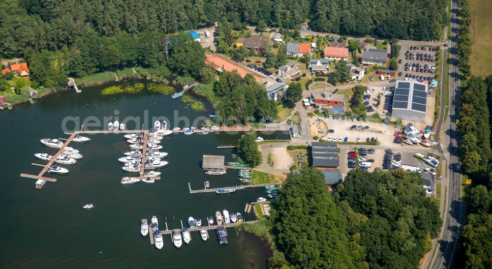 Aerial image Eldenburg - Marina Eldenburg - harbour area on the shore of Reeckkanal in Eldenburg in the state of Mecklenburg - Western Pomerania