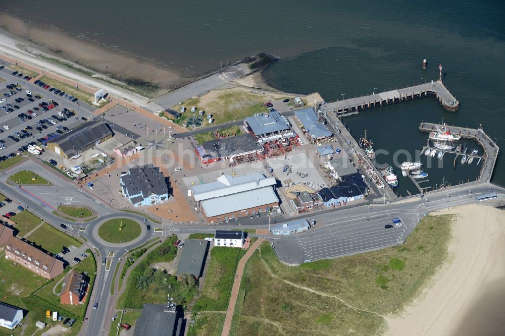 List from above - Gosch- Marina - harbour area on the shore of North Sea in List in the state Schleswig-Holstein