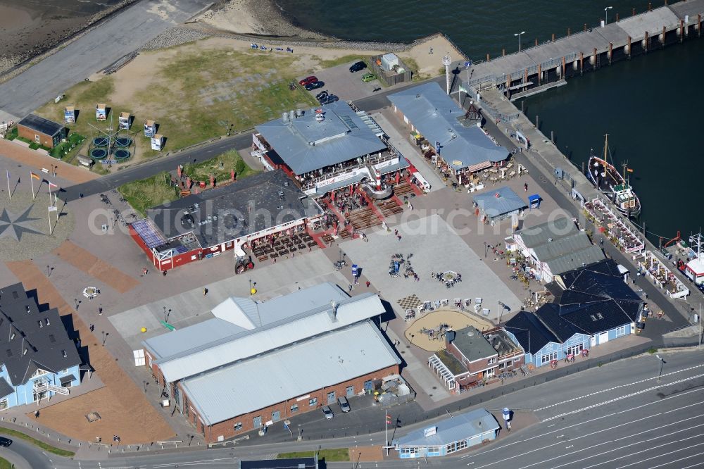 List from the bird's eye view: Gosch- Marina - harbour area on the shore of North Sea in List in the state Schleswig-Holstein