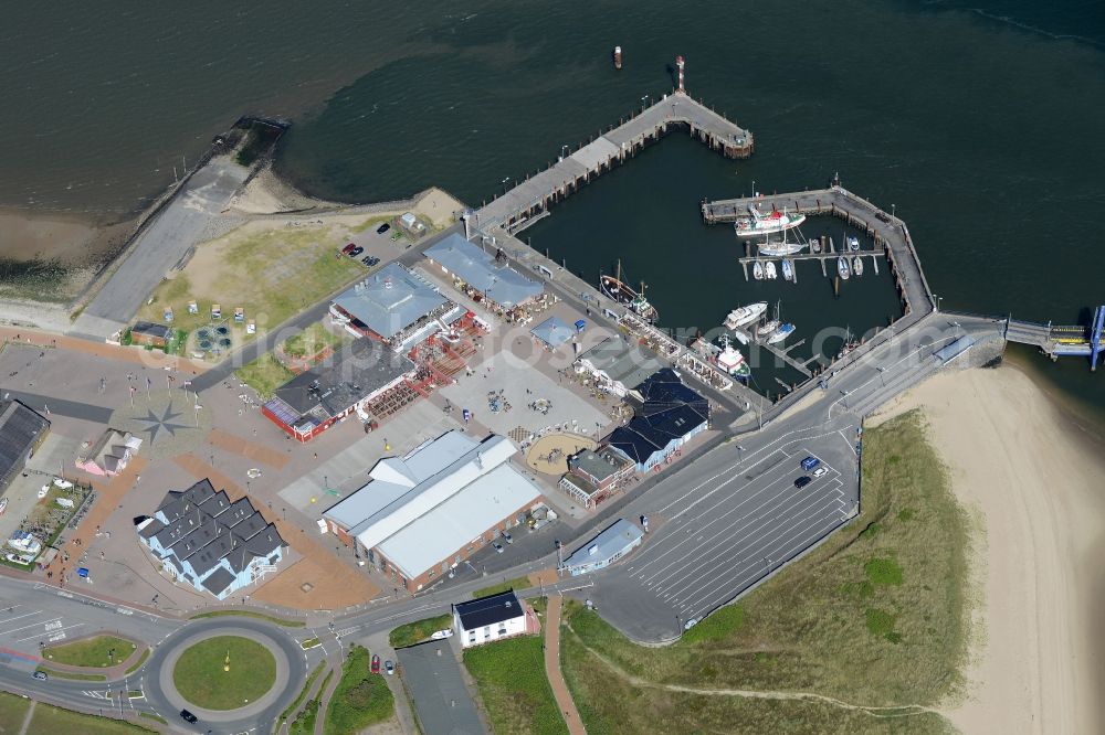 List from above - Gosch- Marina - harbour area on the shore of North Sea in List in the state Schleswig-Holstein