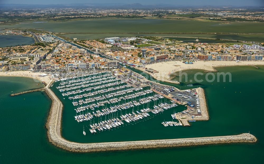 Palavas-les-Flots from above - View of the marina in Palavas-les-Flots in France