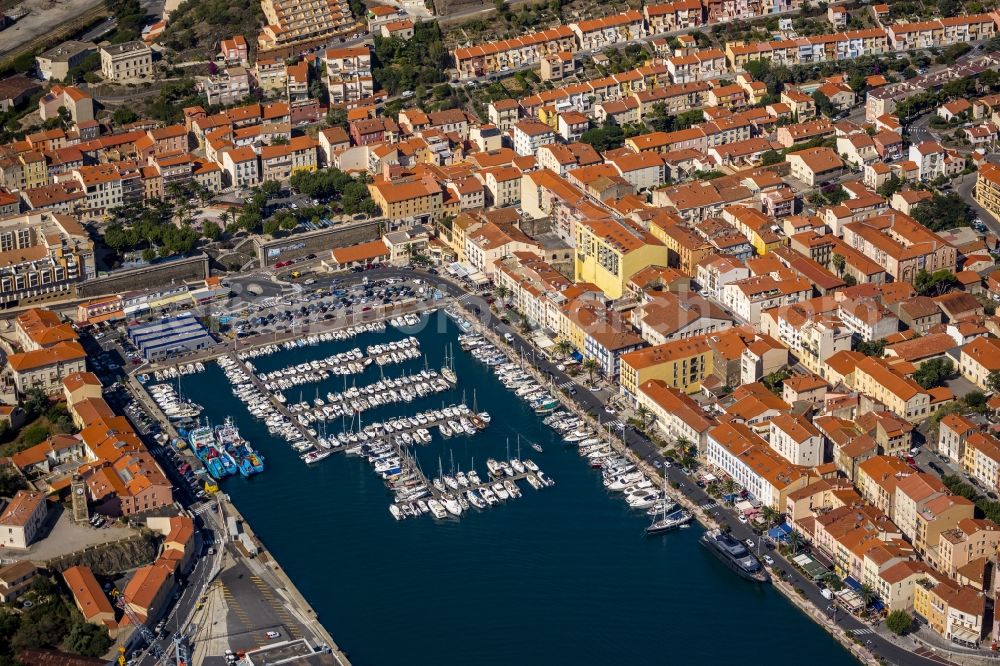 Port-Vendres from above - View of the marina in Port-Vendres in France