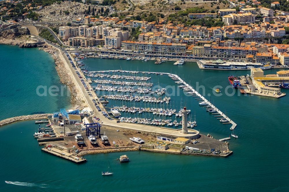 Aerial image Sète - View of the marina in Sete in France