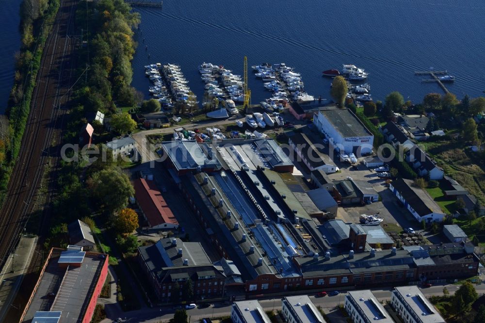 Aerial image Werder (Havel) - View of the Marina Vulkan yacht harbour in Werder ( Havel ) in the state Brandenburg