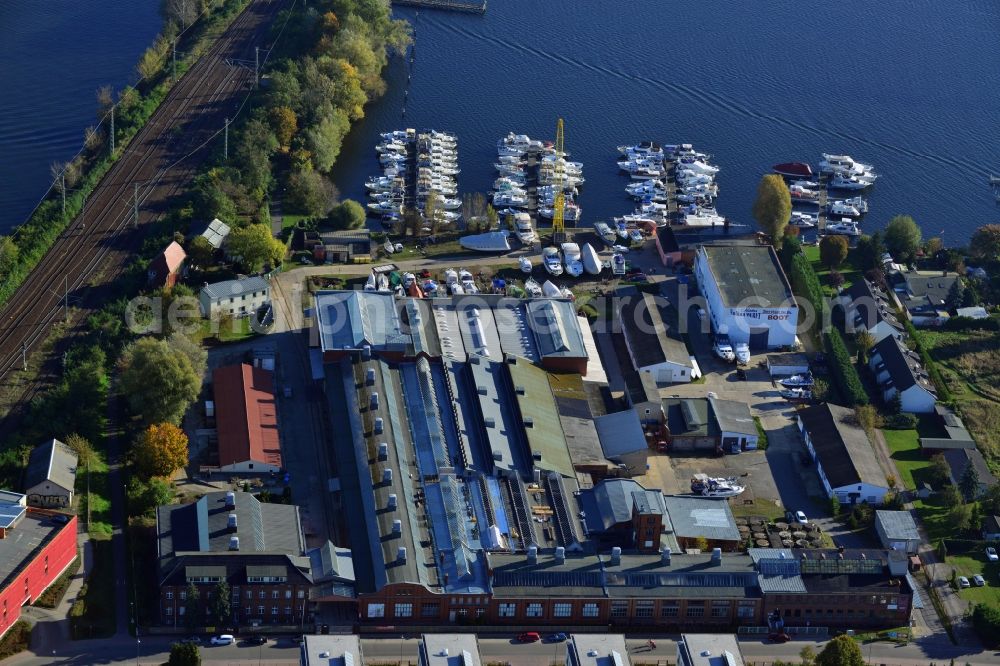 Werder (Havel) from above - View of the Marina Vulkan yacht harbour in Werder ( Havel ) in the state Brandenburg