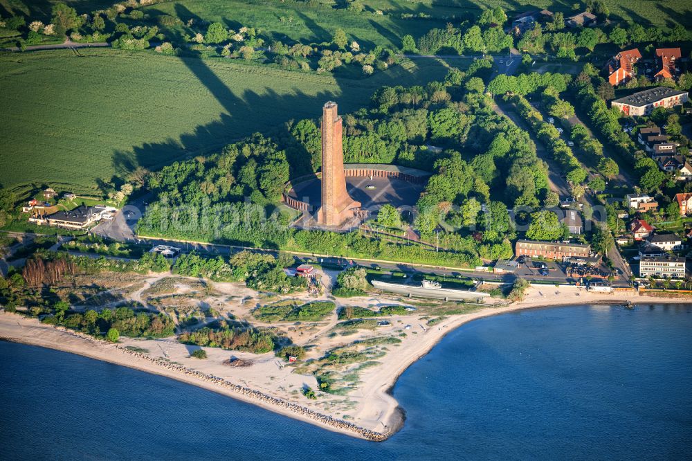 Aerial image Laboe - Naval memorial of the DMB Deutscher Marinebund as a landmark of the Kieler Foerde in Laboe in the state Schleswig-Holstein, Germany