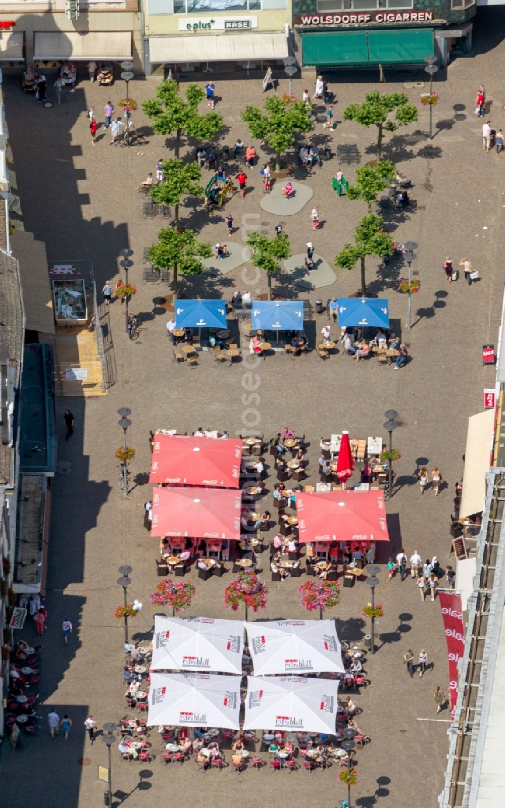 Recklinghausen from the bird's eye view: View of the market in Recklinghausen in the state of North Rhine-Westphalia