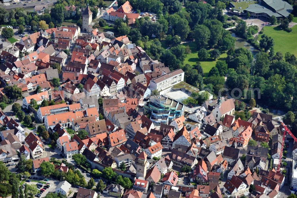 Waiblingen from the bird's eye view: View of Marktdreieck Waiblingen in the state Baden-Wuerttemberg