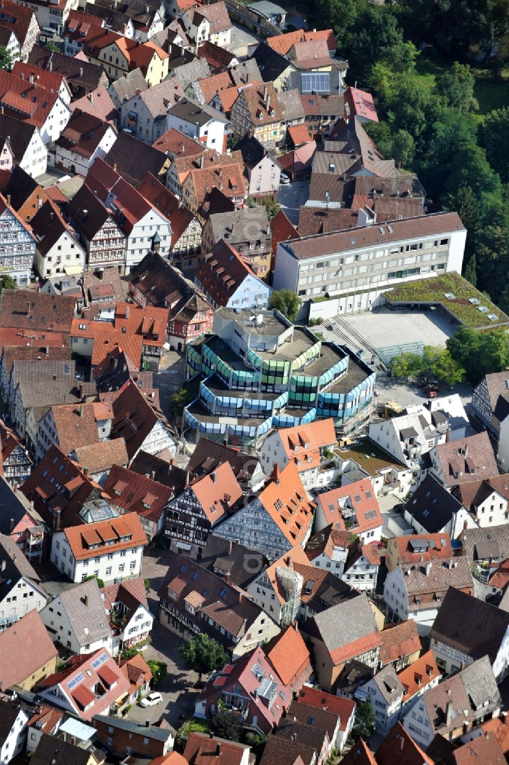 Aerial photograph Waiblingen - View of Marktdreieck Waiblingen in the state Baden-Wuerttemberg