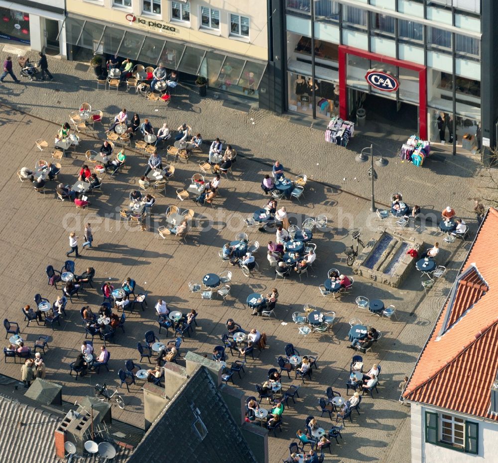 Dorsten from above - View of the Markt in Dorsten in the state North Rhine-Westphalia