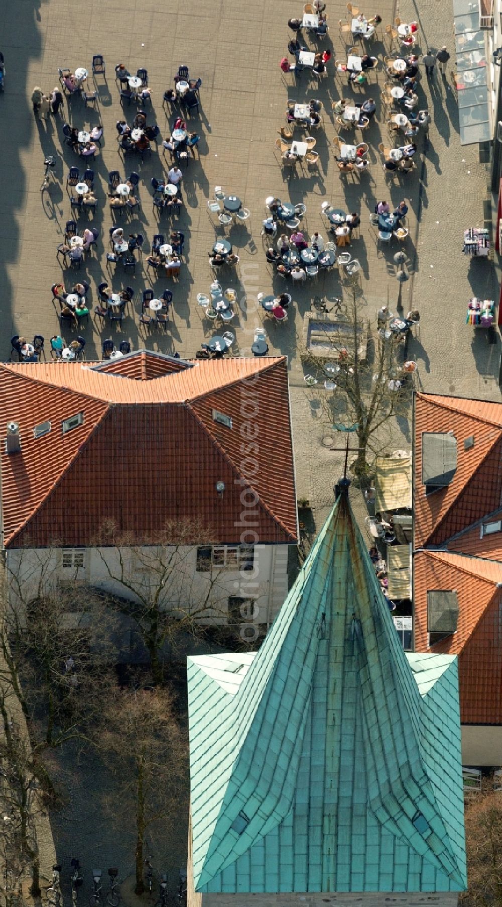 Dorsten from the bird's eye view: View of the Markt in Dorsten in the state North Rhine-Westphalia