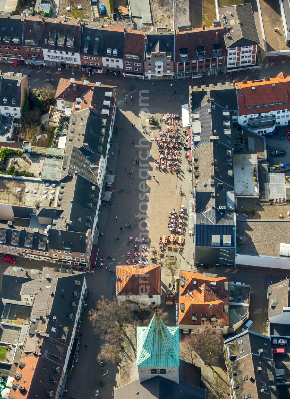 Aerial image Dorsten - View of the Markt in Dorsten in the state North Rhine-Westphalia