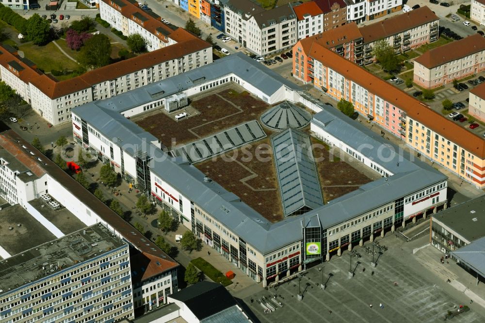 Neubrandenburg from the bird's eye view: Marketplace shopping center ECE Center in Neubrandenburg in Mecklenburg-Western Pomerania