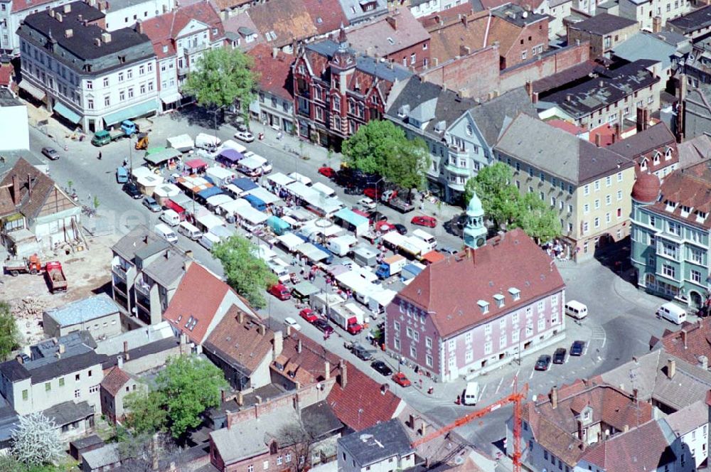 Finsterwalde from above - 04.05.1995 Marktplatz Finsterwalde