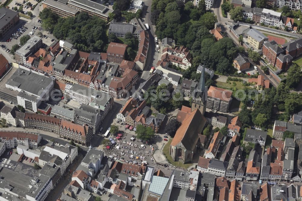 Flensburg from the bird's eye view: Marketplace in Flensburg in Schleswig-Holstein