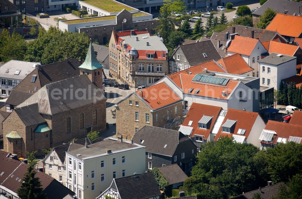 Aerial image Hattingen - View of the marketplace in Hattingen in the state North Rhine-Westphalia