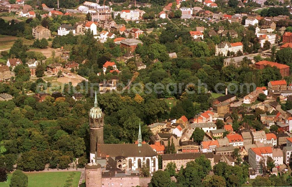 Wittenberg / Brandenburg from above - Marktplatz und Stadtzentrum