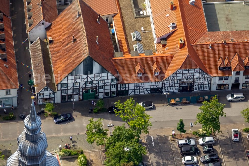 Aerial photograph Lippstadt - View of the inn Marktschaenke in Lippstadt in the state North Rhine-Westphalia