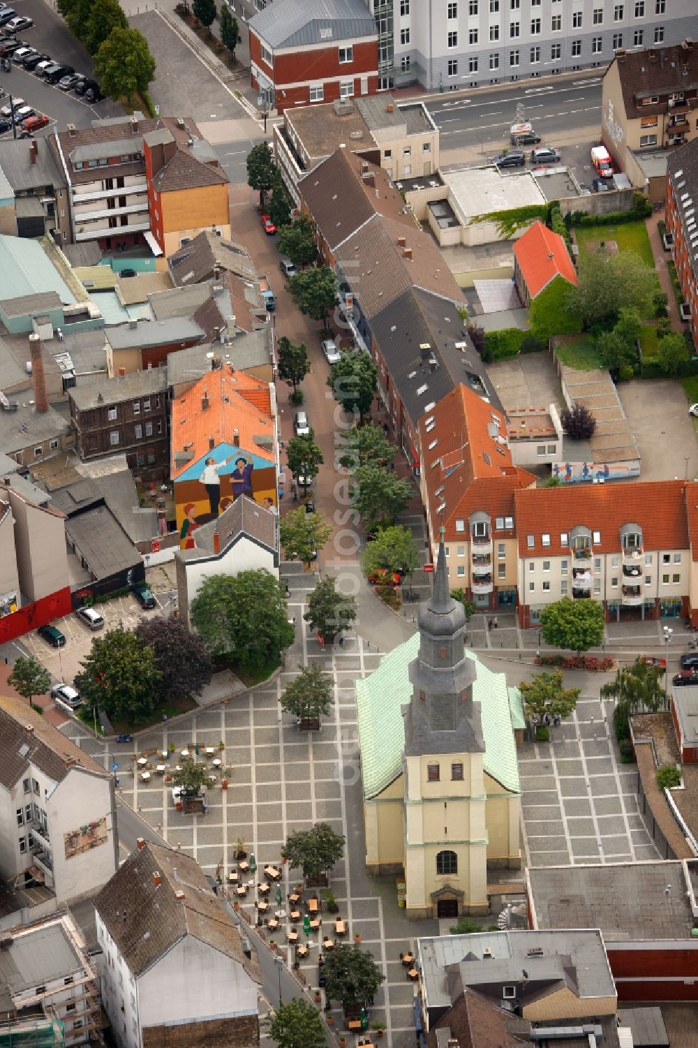 Hamm from above - View of the bohemian side of town Martin Luther Viertel in Hamm in the state North Rhine-Westphalia