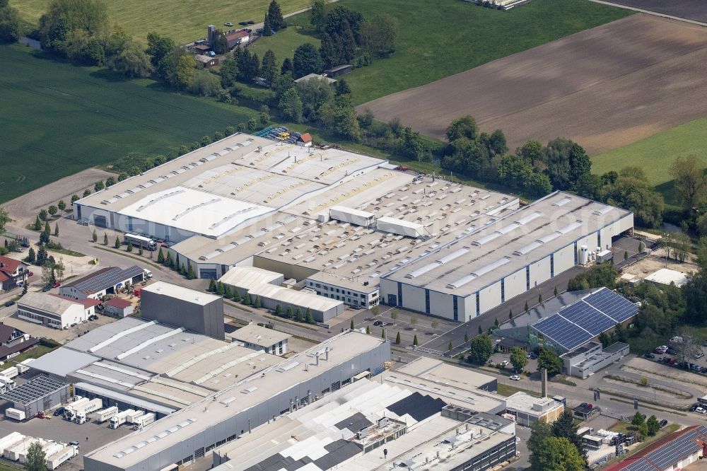 Aerial photograph Jettingen-Scheppach - Buildings and production halls on the site of the mechanical engineering company Erwin Auerhammer GmbH in Jettingen-Scheppach in the state Bavaria, Germany