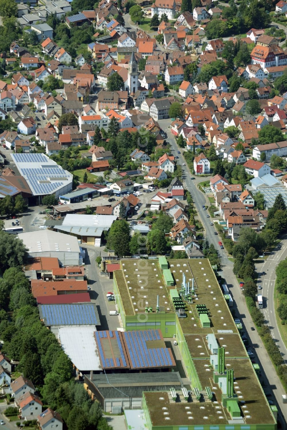 Sulzbach an der Murr from the bird's eye view: Company grounds and facilities of Erkert HES-Praezisionsteile in Sulzbach an der Murr in the state Baden-Wuerttemberg, Germany