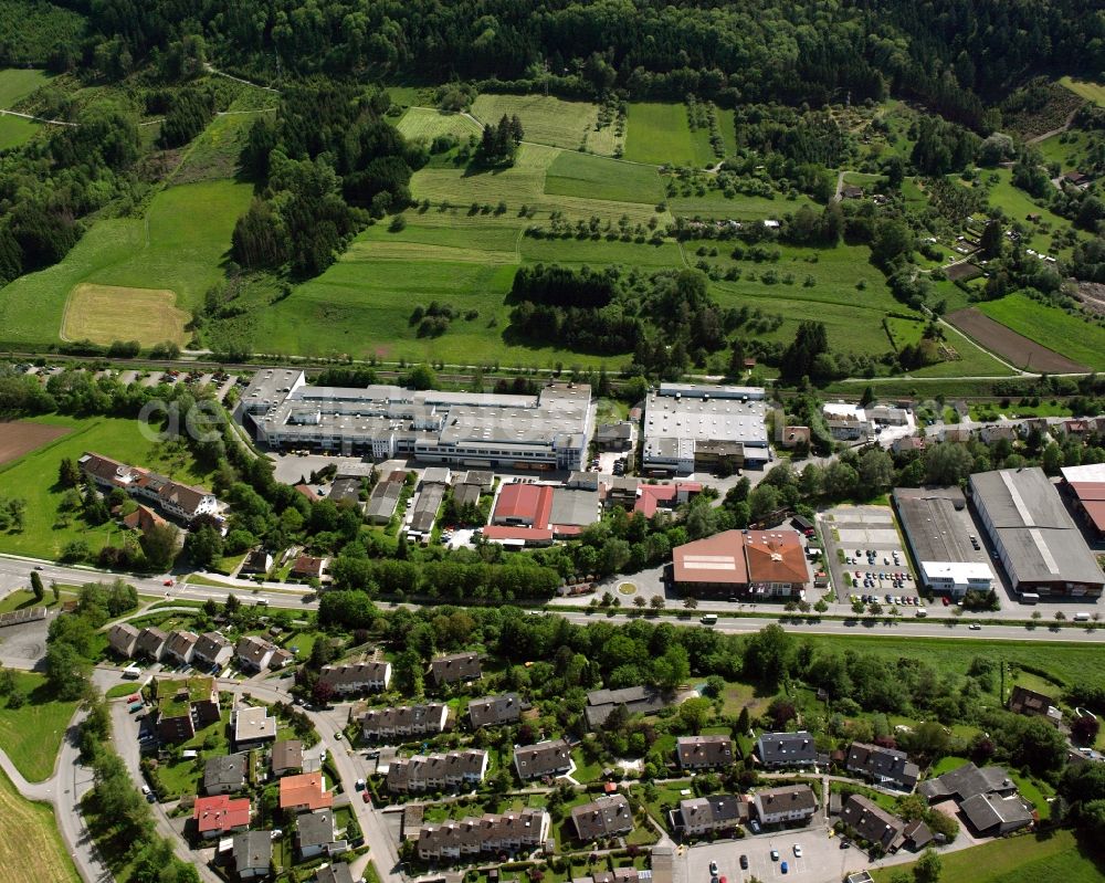 Sulzbach an der Murr from above - Company grounds and facilities of Erkert HES-Praezisionsteile in Sulzbach an der Murr in the state Baden-Wuerttemberg, Germany