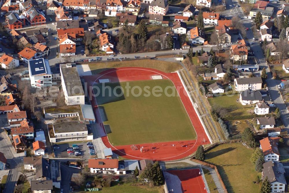 Aerial photograph Murnau am Staffelsee - Max-Dingler-Hauptschule Murnau; Sollerstraße 1; 82418 Murnau am Staffelsee