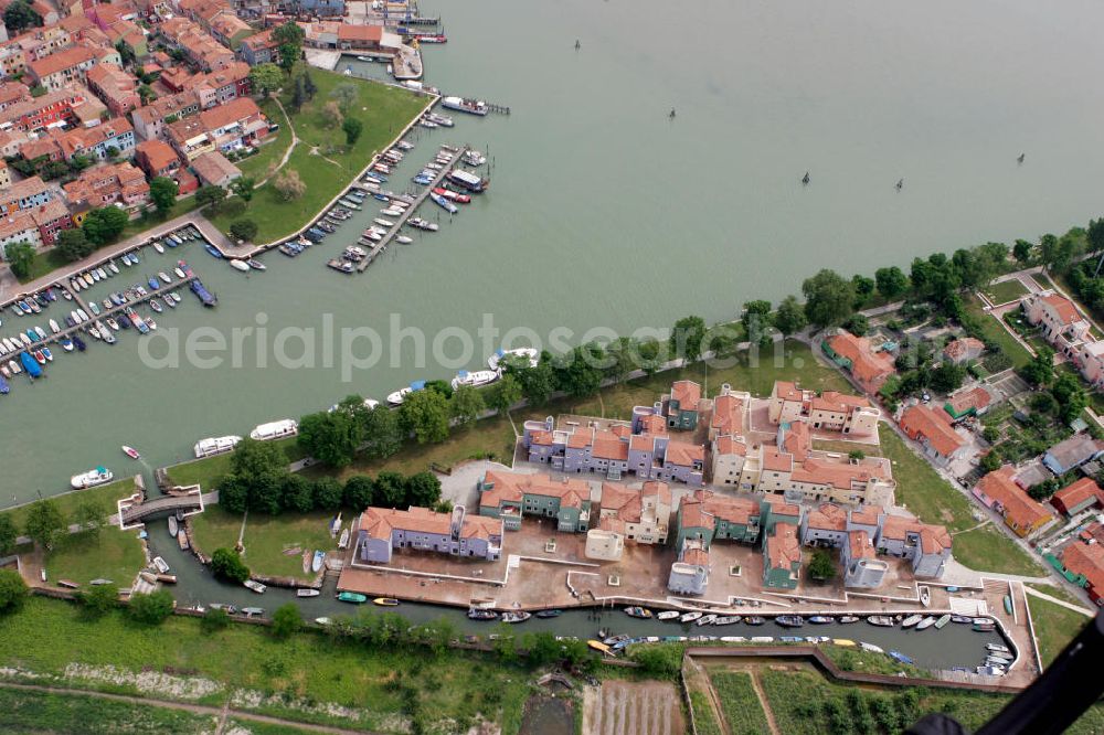 Aerial image Mazzorbo - Blick auf die Insel Mazzorbo, westlich von Burano in der Lagune von Venedig. View to the island Mazzorbo, west of Burano in the lagoon of Venice.