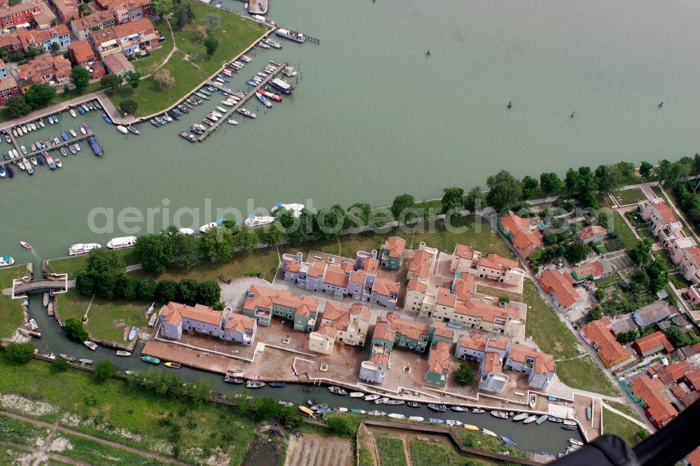 Aerial photograph Mazzorbo - Blick auf die Insel Mazzorbo, westlich von Burano in der Lagune von Venedig. View to the island Mazzorbo, west of Burano in the lagoon of Venice.