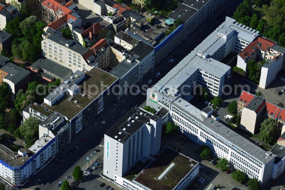 Aerial image Berlin - In Genthiner street from the Tiergarten district of Berlin is the furniture store Huebner a large furniture store. On 12 sales floors furniture and home accessories are also available. On the opposite side of the street offers furniture store Krieger also to furniture