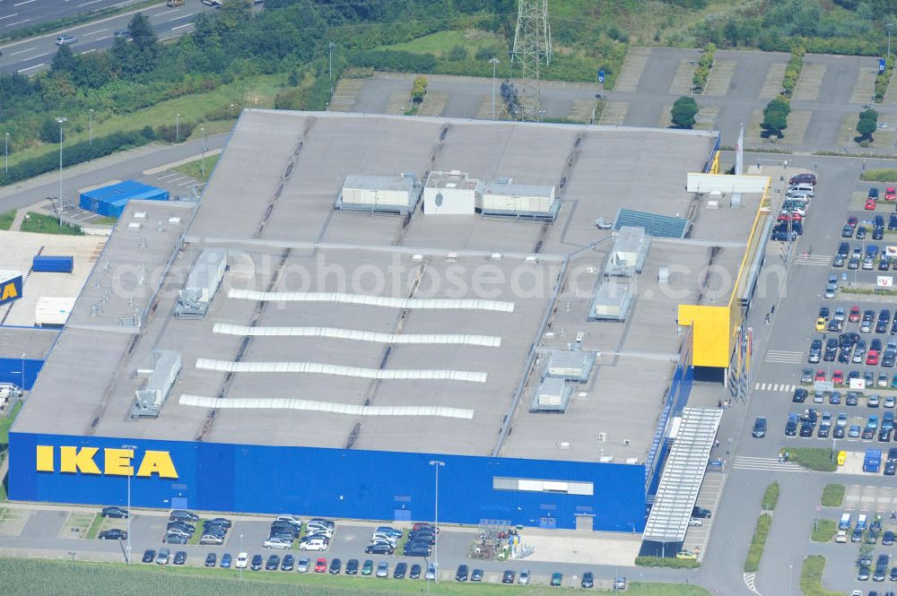 Kamen from above - Blick auf das Möbelhaus IKEA Einrichtungshaus in Kamen. The Extension site at IKEA store in Kamen.