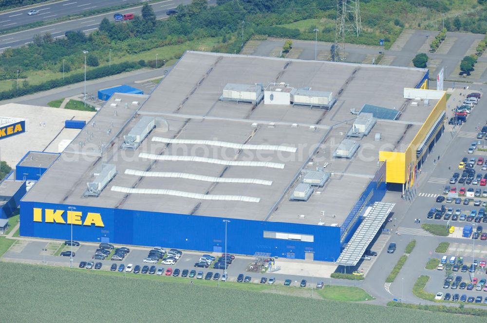 Aerial image Kamen - Blick auf das Möbelhaus IKEA Einrichtungshaus in Kamen. The Extension site at IKEA store in Kamen.