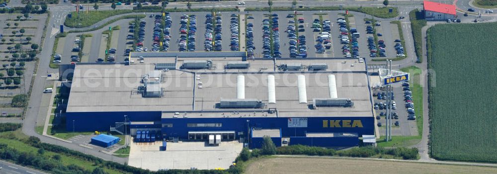 Kamen from above - Blick auf das Möbelhaus IKEA Einrichtungshaus in Kamen. The Extension site at IKEA store in Kamen.