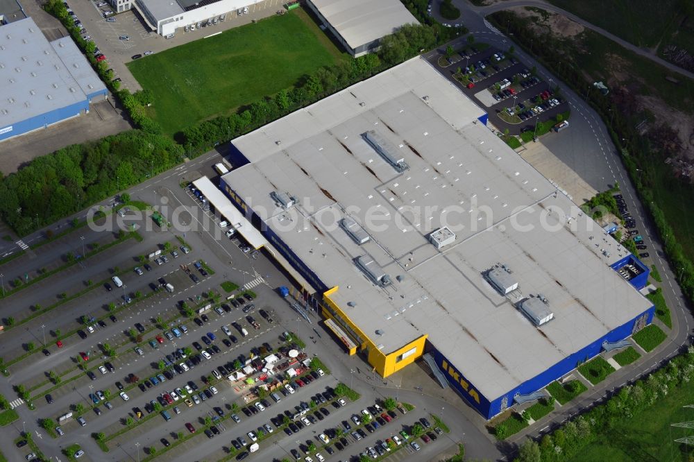 Osnabrück from above - Building of the store - furniture market IKEA Einrichtungshaus Osnabrueck on Rheiner Landstrasse in the district Hellern in Osnabrueck in the state Lower Saxony, Germany