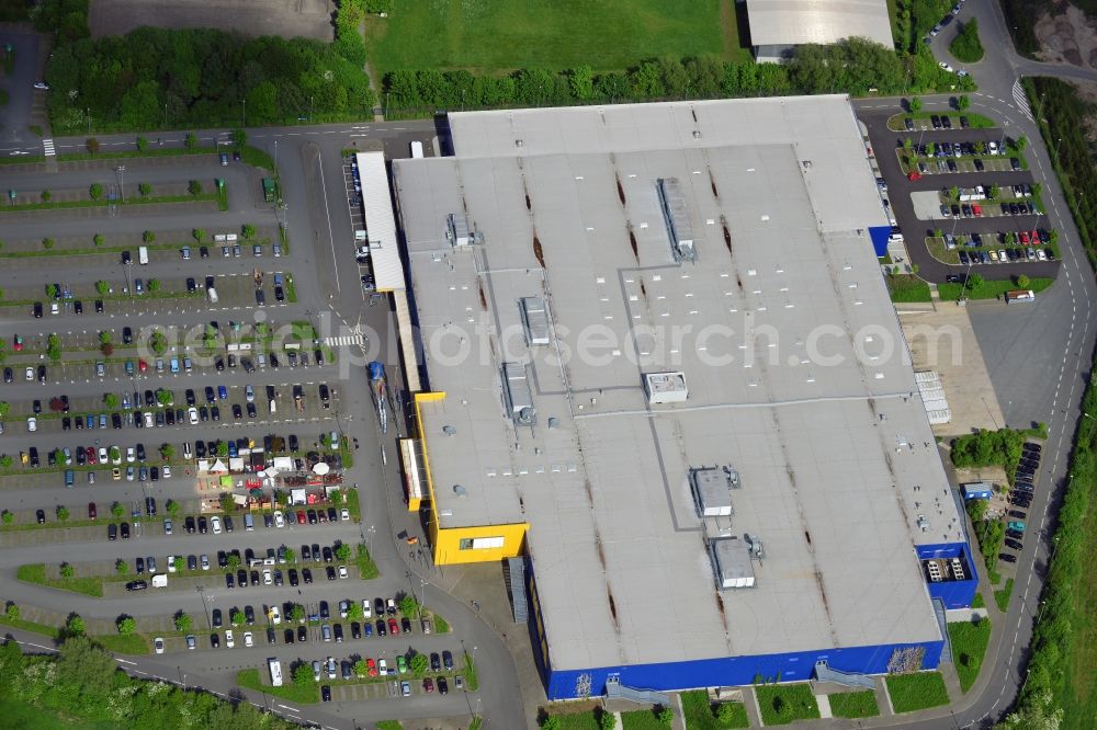 Osnabrück from the bird's eye view: Building of the store - furniture market IKEA Einrichtungshaus Osnabrueck on Rheiner Landstrasse in the district Hellern in Osnabrueck in the state Lower Saxony, Germany