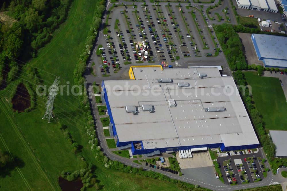 Aerial image Osnabrück - Building of the store - furniture market IKEA Einrichtungshaus Osnabrueck on Rheiner Landstrasse in the district Hellern in Osnabrueck in the state Lower Saxony, Germany