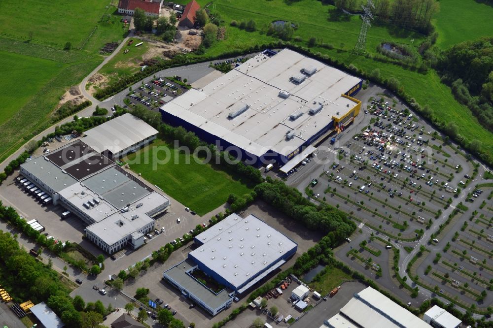 Osnabrück from above - Building of the store - furniture market IKEA Einrichtungshaus Osnabrueck on Rheiner Landstrasse in the district Hellern in Osnabrueck in the state Lower Saxony, Germany