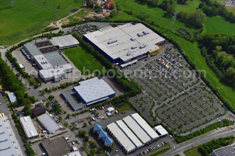 Osnabrück from the bird's eye view: Building of the store - furniture market IKEA Einrichtungshaus Osnabrueck on Rheiner Landstrasse in the district Hellern in Osnabrueck in the state Lower Saxony, Germany