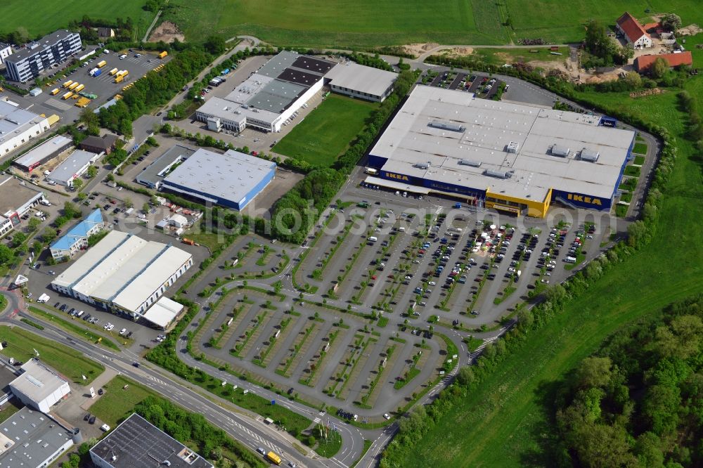 Osnabrück from above - Building of the store - furniture market IKEA Einrichtungshaus Osnabrueck on Rheiner Landstrasse in the district Hellern in Osnabrueck in the state Lower Saxony, Germany