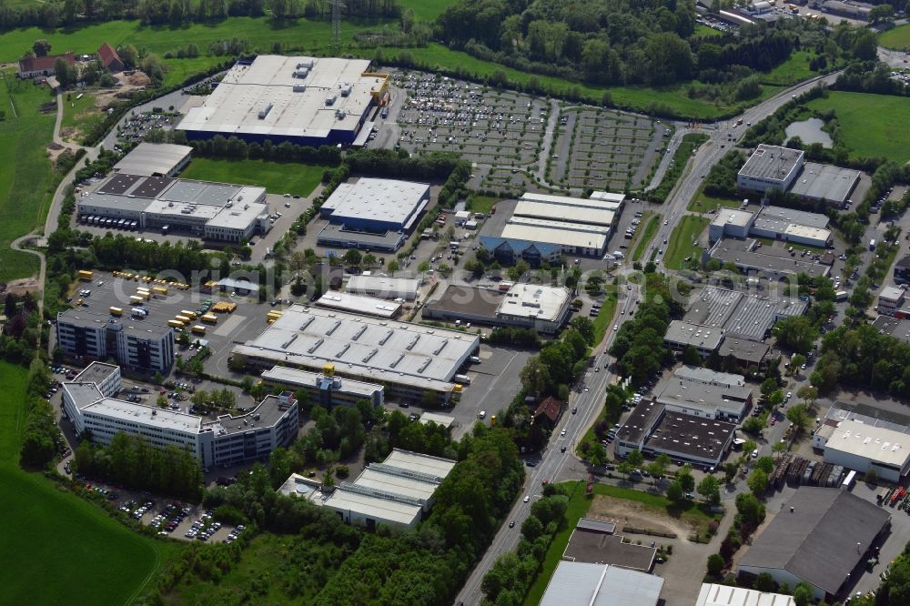 Osnabrück from the bird's eye view: Building of the store - furniture market IKEA Einrichtungshaus Osnabrueck on Rheiner Landstrasse in the district Hellern in Osnabrueck in the state Lower Saxony, Germany