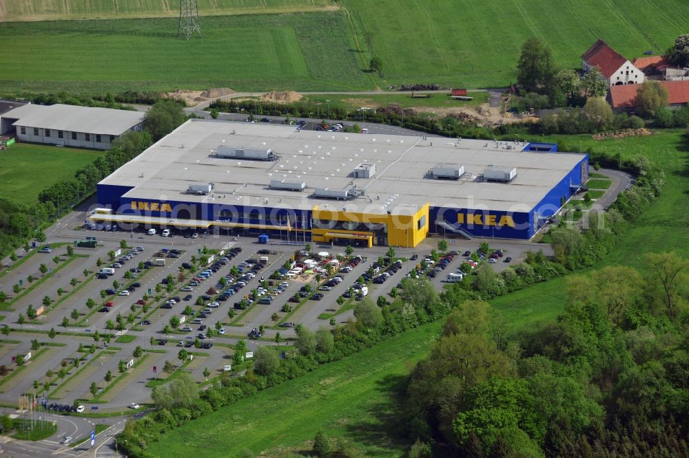 Osnabrück from above - Building of the store - furniture market IKEA Einrichtungshaus Osnabrueck on Rheiner Landstrasse in the district Hellern in Osnabrueck in the state Lower Saxony, Germany