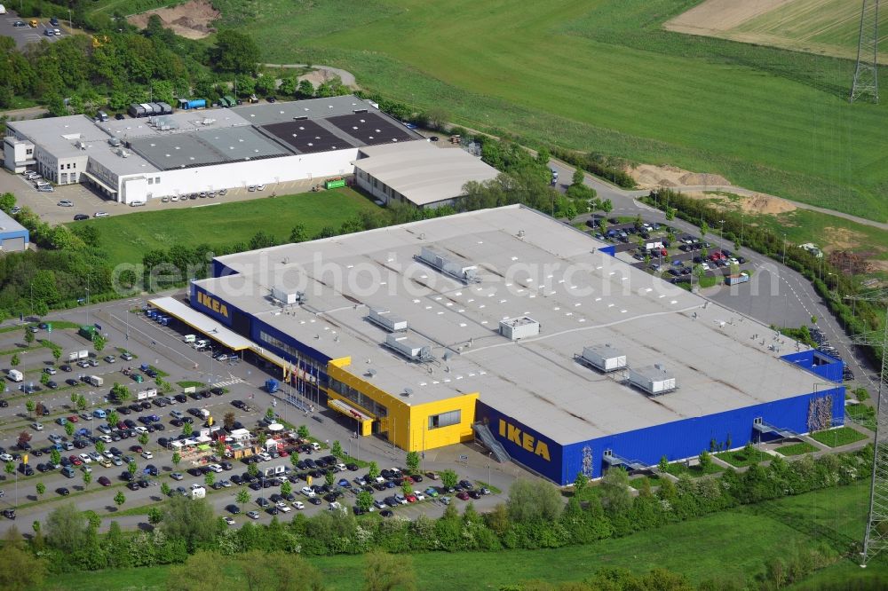 Aerial image Osnabrück - Building of the store - furniture market IKEA Einrichtungshaus Osnabrueck on Rheiner Landstrasse in the district Hellern in Osnabrueck in the state Lower Saxony, Germany