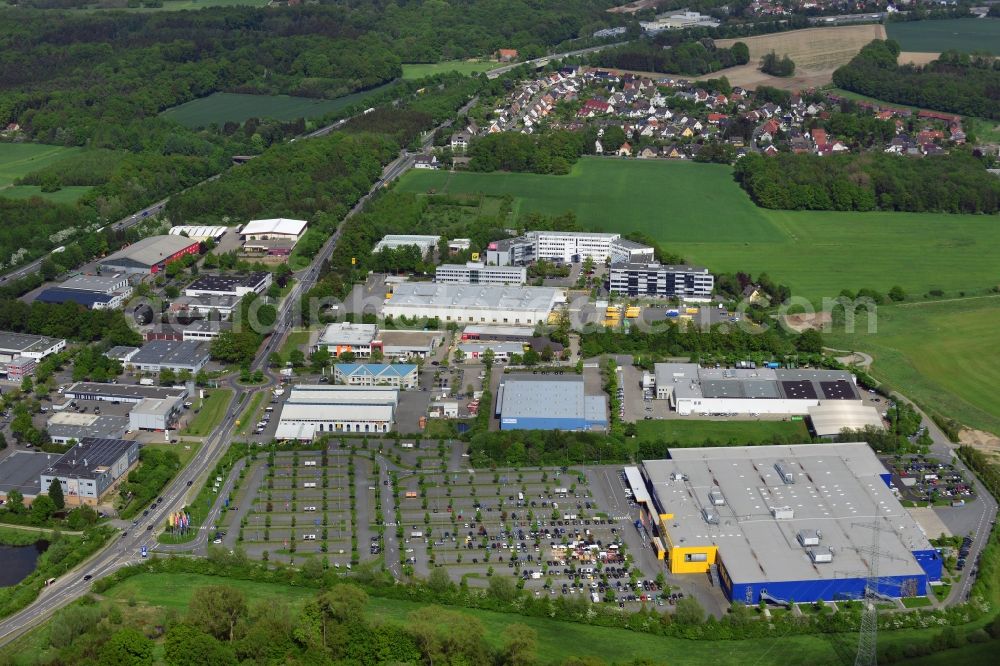 Aerial photograph Osnabrück - Building of the store - furniture market IKEA Einrichtungshaus Osnabrueck on Rheiner Landstrasse in the district Hellern in Osnabrueck in the state Lower Saxony, Germany