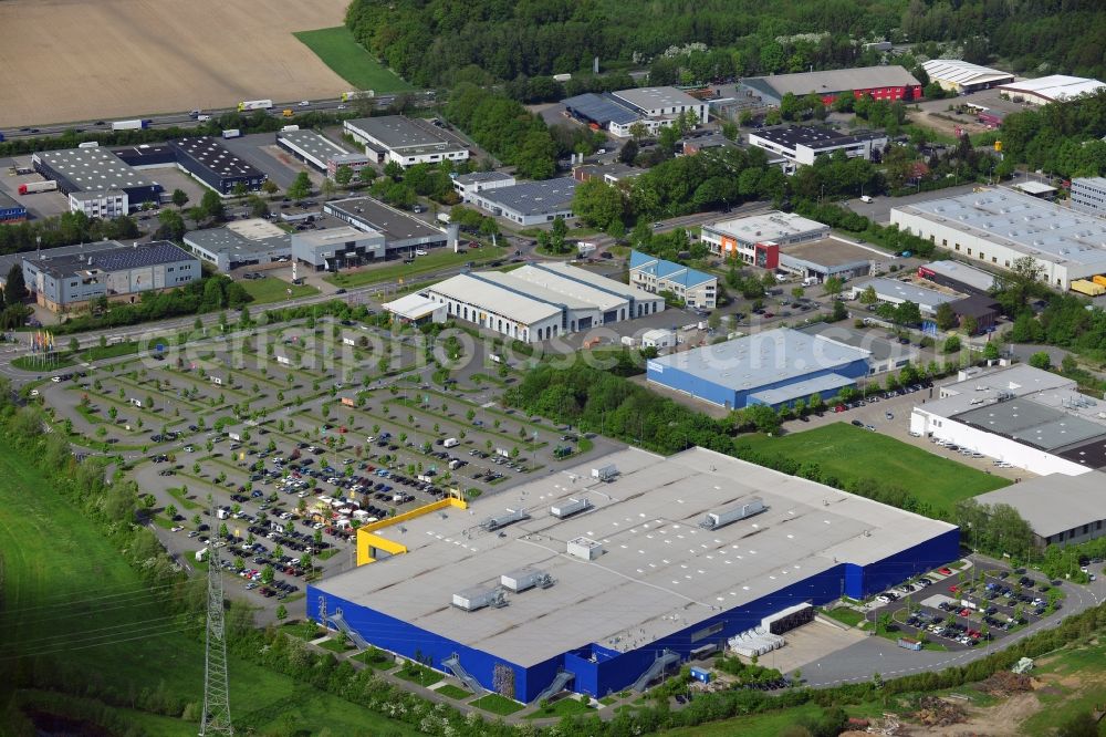 Osnabrück from the bird's eye view: Building of the store - furniture market IKEA Einrichtungshaus Osnabrueck on Rheiner Landstrasse in the district Hellern in Osnabrueck in the state Lower Saxony, Germany