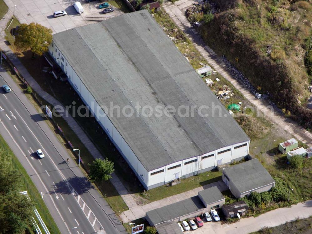 Aerial photograph Brandenburg - 07.10.2004 Blick auf die Möbeloase auf dem Lagergelände der Firmengruppe Bozkurt in Brandenburg.