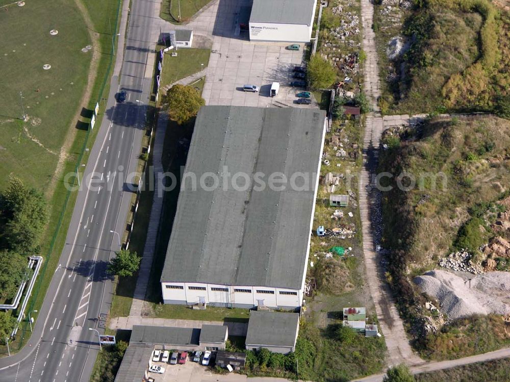 Brandenburg from above - 07.10.2004 Blick auf die Möbeloase auf dem Lagergelände der Firmengruppe Bozkurt in Brandenburg.