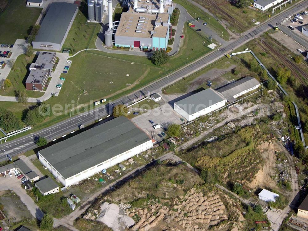 Aerial image Brandenburg - 07.10.2004 Blick auf die Möbeloase auf dem Lagergelände der Firmengruppe Bozkurt in Brandenburg.