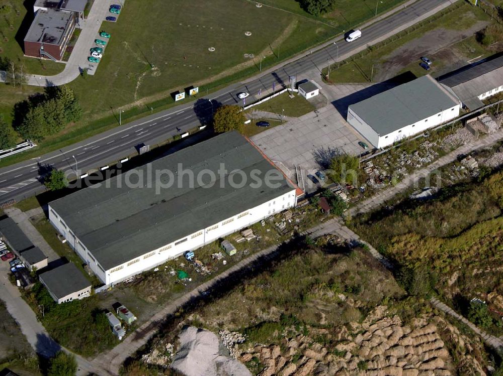 Aerial image Brandenburg - 07.10.2004 Blick auf die Möbeloase auf dem Lagergelände der Firmengruppe Bozkurt in Brandenburg.