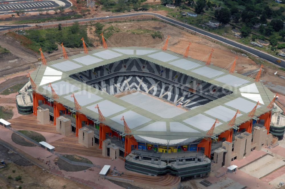 Aerial image Nelspruit - Blick auf das Mbombela-Stadion in Nelspruit in der Provinz Mpumalanga in Südafrika, erbaut zur Fußball-Weltmeisterschaft. View of the Mbombela-Stadium in Nelspruit in South Africa for the FIFA World Cup 2010.